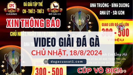 Full Giải Đá Gà Vô Địch Cup Thomo Campuchia ngày 18/8/2024 (CPC2/CPC3)