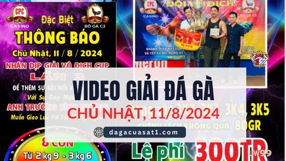 FULL Giải Đá Gà Tự Do Campuchia ngày 11/8/2024 (CPC2/CPC3)